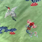 Antique Kesi Tapestry Silk Robe Crane & Cloud Motif Apple Green 69 x 52