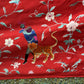 Large Late Qing Dynasty Silk Embroidery on Red Satin Textile