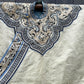 Late Qing Dynasty Silk Damask Robe with Figural & Floral Embroidery