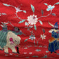 Large Late Qing Dynasty Silk Embroidery on Red Satin Textile