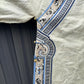 Late Qing Dynasty Silk Damask Robe with Figural & Floral Embroidery