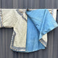 Late Qing Dynasty Silk Damask Robe with Figural & Floral Embroidery