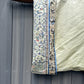 Late Qing Dynasty Silk Damask Robe with Figural & Floral Embroidery