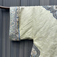 Late Qing Dynasty Silk Damask Robe with Figural & Floral Embroidery