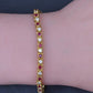 3.05 TCW Ruby & Diamond Tennis Bracelet in 18K Yellow Gold – 7" – IGI Certified