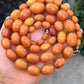 Antique Baltic Butterscotch Yolk Amber Graduated Oval Bead Necklace - 143g 40"