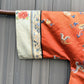 Antique Late Qing Dynasty Embroidered Silk Informal Robe - Coral Orange 1880s
