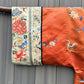 Antique Late Qing Dynasty Embroidered Silk Informal Robe - Coral Orange 1880s