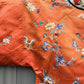 Antique Late Qing Dynasty Embroidered Silk Informal Robe - Coral Orange 1880s