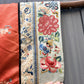 Antique Late Qing Dynasty Embroidered Silk Informal Robe - Coral Orange 1880s