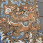 Antique Qing Dynasty Embroidered Silk Dragon Robe Textile Fragment - 19th C.