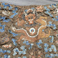 Antique Qing Dynasty Embroidered Silk Dragon Robe Textile Fragment - 19th C.