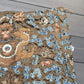 Antique Qing Dynasty Embroidered Silk Dragon Robe Textile Fragment - 19th C.