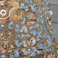 Antique Qing Dynasty Embroidered Silk Dragon Robe Textile Fragment - 19th C.