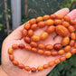 Antique Early 20th Century Natural Butterscotch Amber Bead Necklace 56.44 Grams