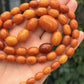 Antique Early 20th Century Natural Butterscotch Amber Bead Necklace 56.44 Grams