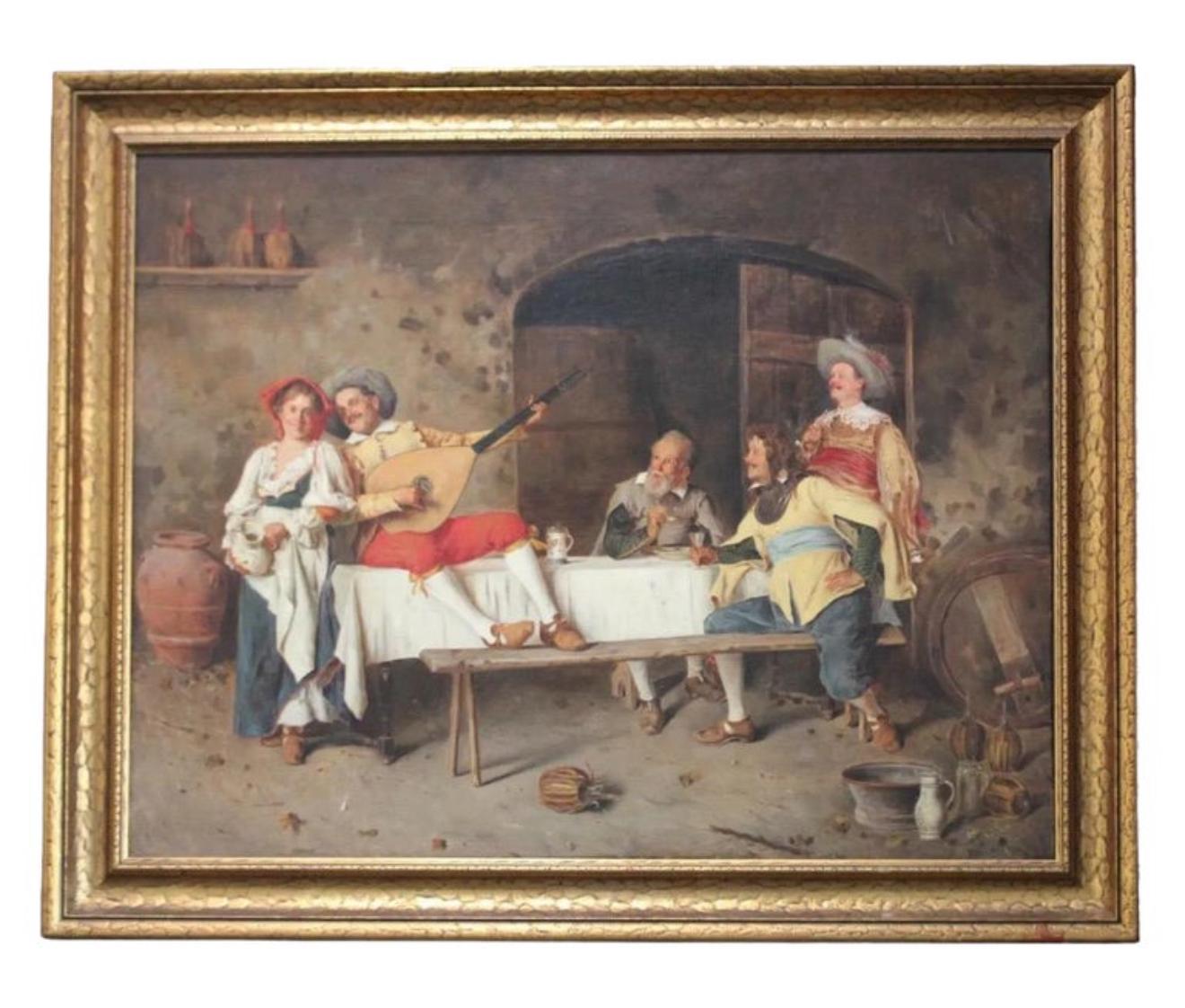 Lovely 19th Century Painting by Italian Artist Alessandro Sani (1856-1927)