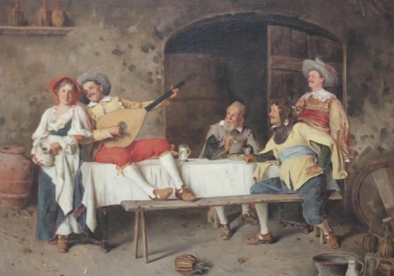 Lovely 19th Century Painting by Italian Artist Alessandro Sani (1856-1927)