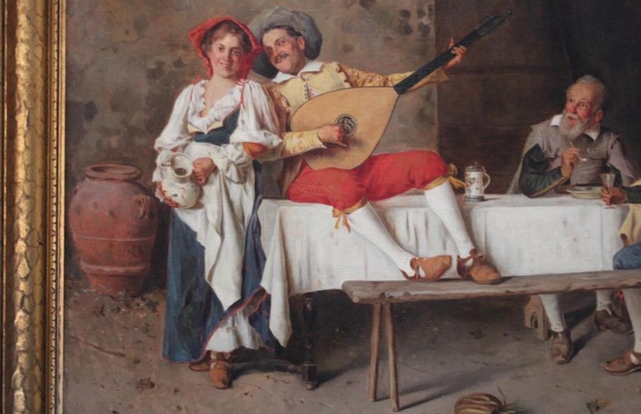 Lovely 19th Century Painting by Italian Artist Alessandro Sani (1856-1927)