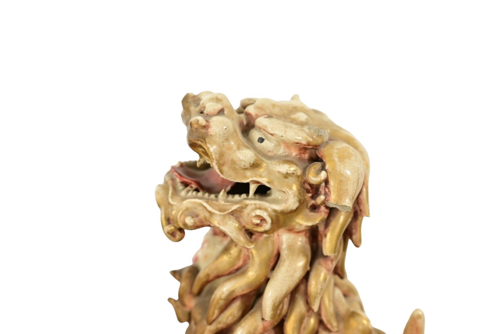 Massive Japanese Meiji Satsuma Temple Jar with ShiShi Lion Finial – Hand-Painted