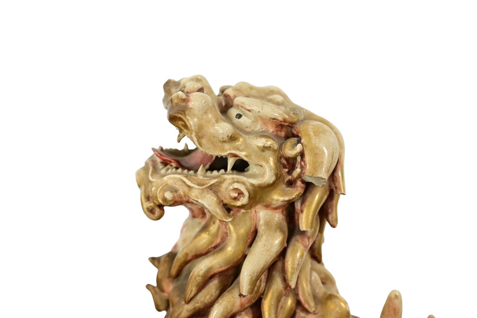 Massive Japanese Meiji Satsuma Temple Jar with ShiShi Lion Finial – Hand-Painted