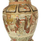 Massive Japanese Meiji Satsuma Temple Jar with ShiShi Lion Finial – Hand-Painted