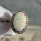 IGI Certified 14K Gold Natural Opal & Diamond Halo Ring Mid Century / Art Deco