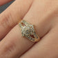 14K Yellow Gold Diamond Cluster Ring With Natural Diamonds