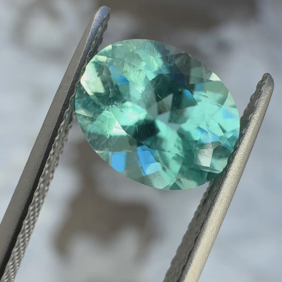 GIA Certified Paraíba-Type Tourmaline 2.65 Carat Green-Blue Oval Mozambique