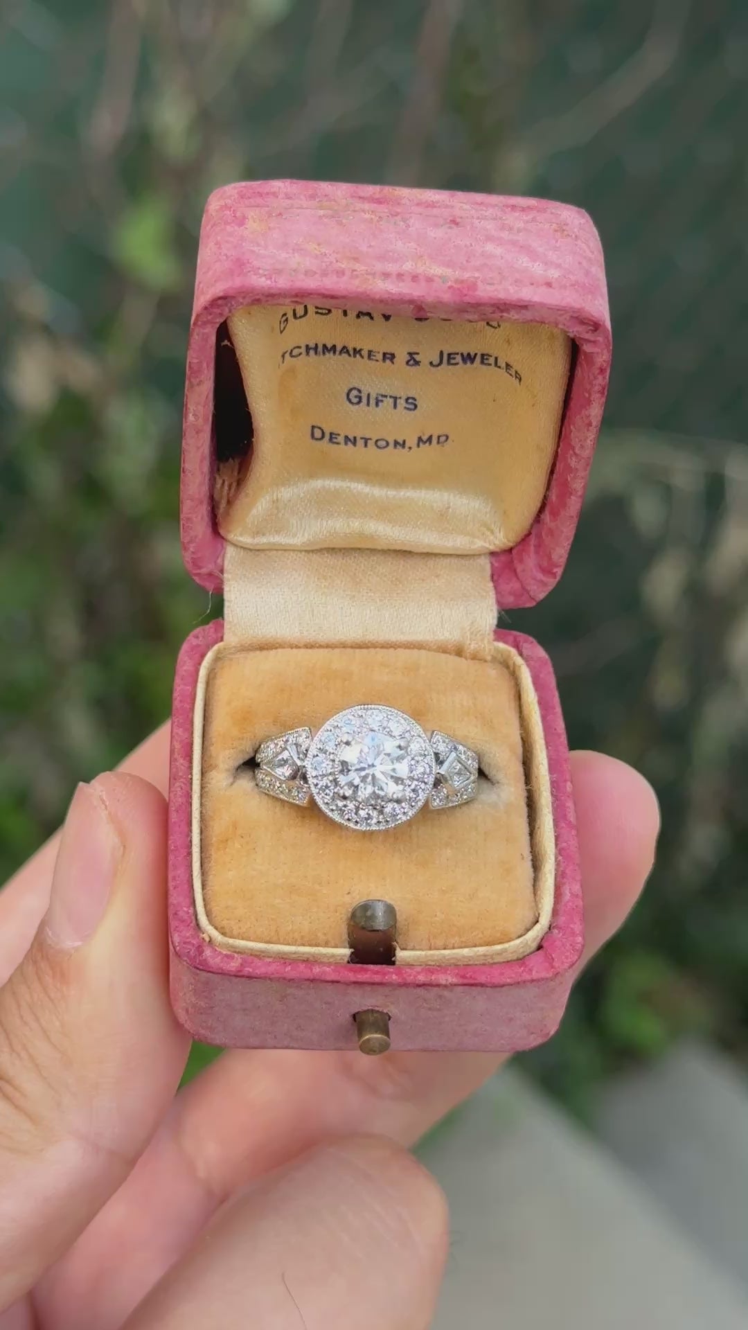 IGI Certified 1.72 CTW Diamond Halo Ring with Kite Side Diamonds Size 5