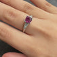 Platinum Sapphire & Diamond Ring – 0.68 CT Sapphire, 0.08 TCW Diamonds, Size 8
