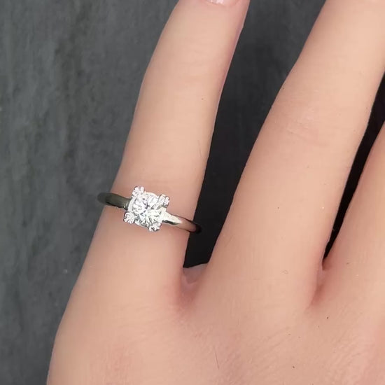 Platinum Diamond Solitaire Ring with .48ct VS Clarity Center IGI Certified