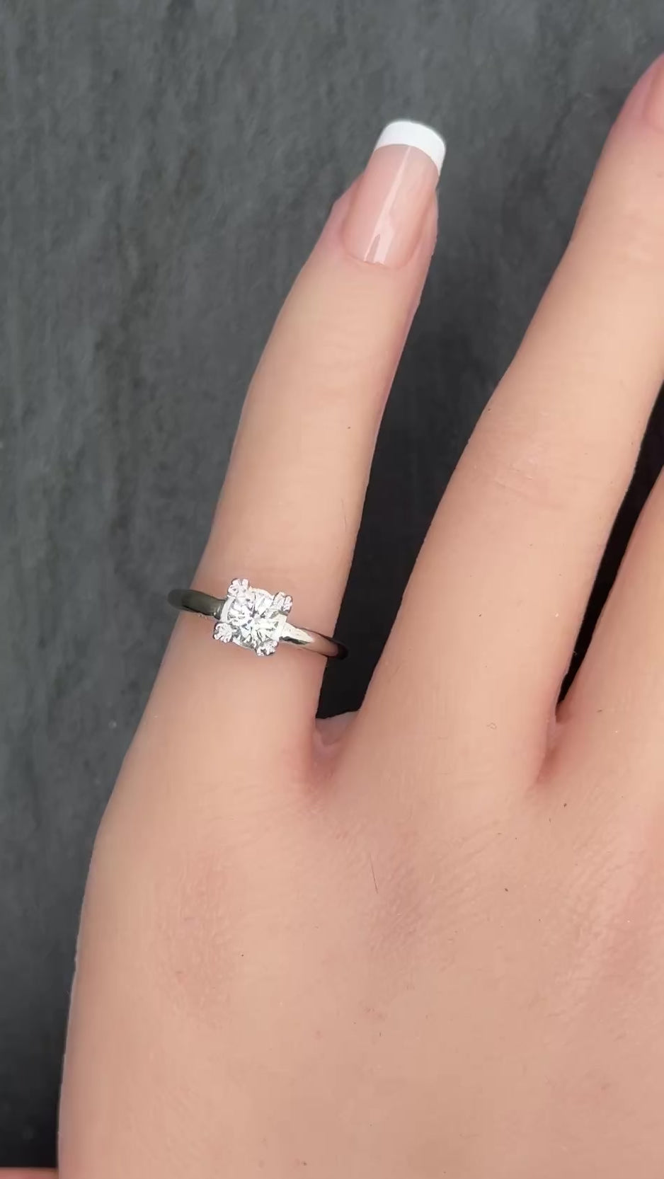 Platinum Diamond Solitaire Ring with .48ct VS Clarity Center IGI Certified