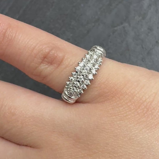 Gorgeous 14K White Gold Diamond Pave Band – Size 4