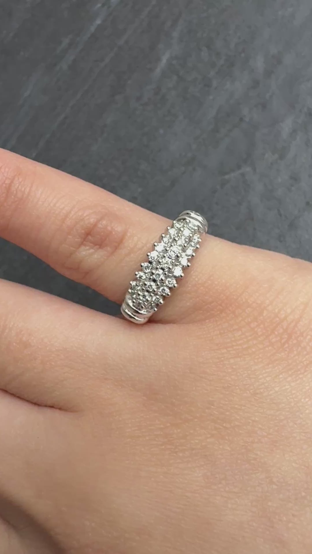 Gorgeous 14K White Gold Diamond Pave Band – Size 4