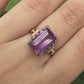 10K Yellow Gold Sapphire Ring Art Deco / Retro Era IGI Certified Size 6.75