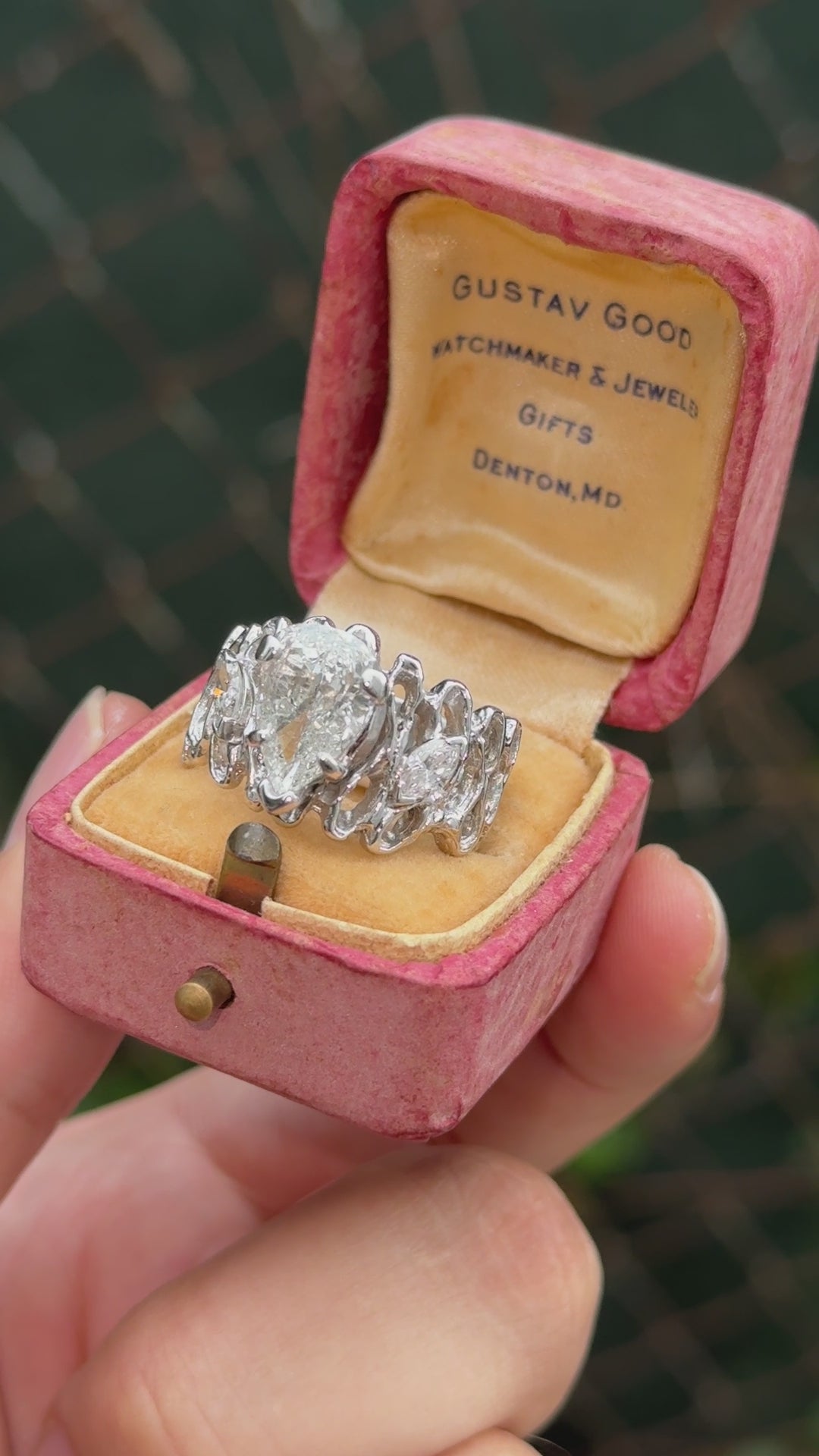 GIA Certified 2.80 CTW Pear & Marquise Diamond Three-Stone Ring in 14K Gold