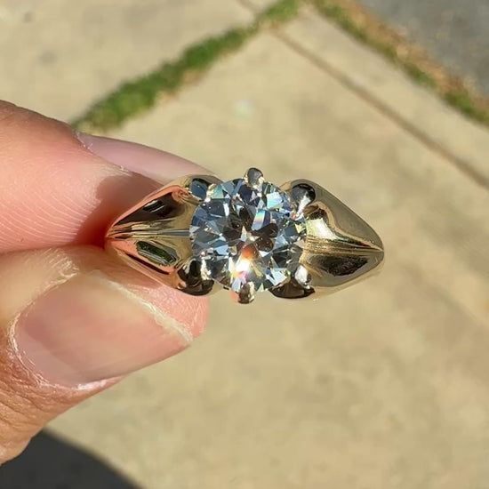 GIA Certified Art Deco Period 1.70 Carat Old Euro Solitaire Engagement Ring VS1