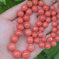 132g Natural Momo Coral Necklace 16.8-10mm Graduated Round Beads 14K Gold Clasp