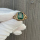 Victorian Style 14K Gold Ring with GIA Certified Green Spinel