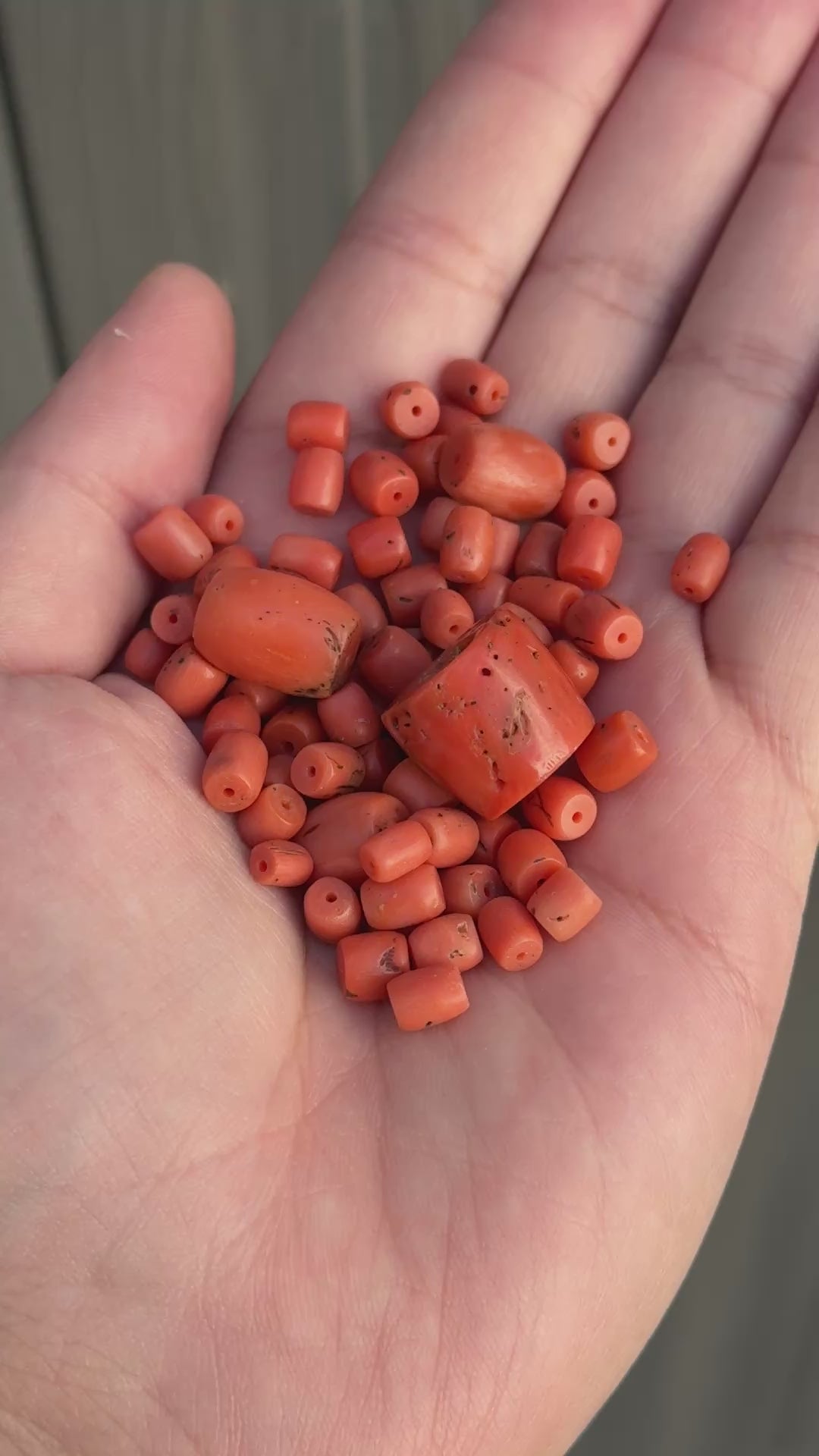 Gorgeous Chinese / Tibetan Coral Loose Beads Necklace 36.5 Grams