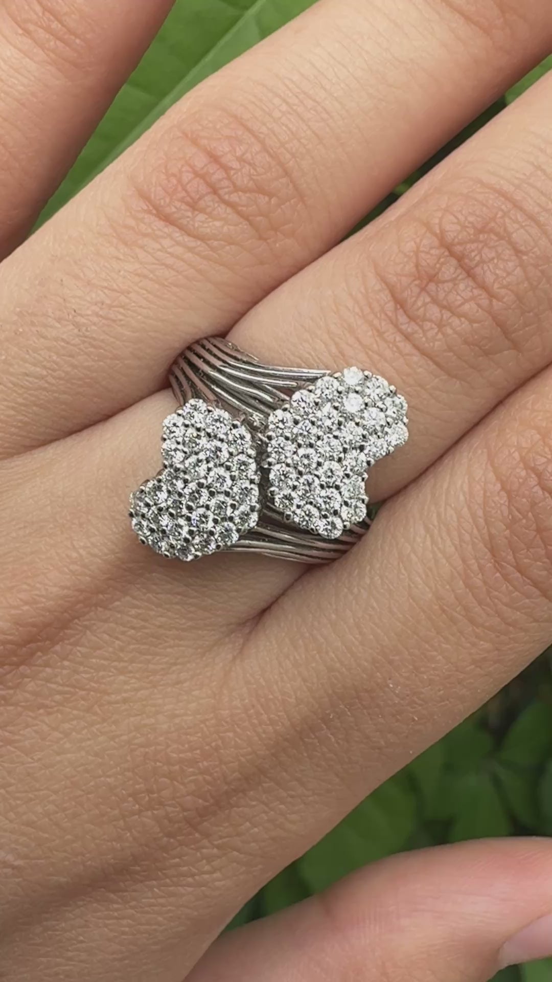 Sonia B 14K White Gold Cluster Diamond Ring – 0.90 TCW, IGI Certified, Size 7