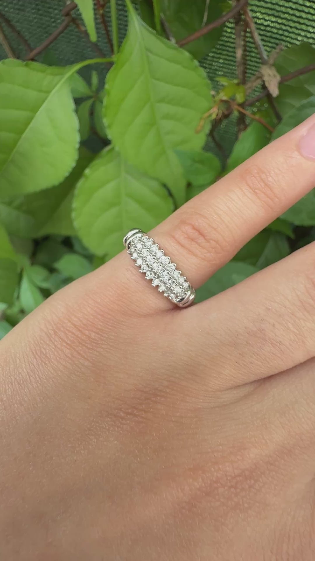 IGI Certified 14K White Gold Diamond Band – 0.25ct, 27 Natural Diamonds Size 4