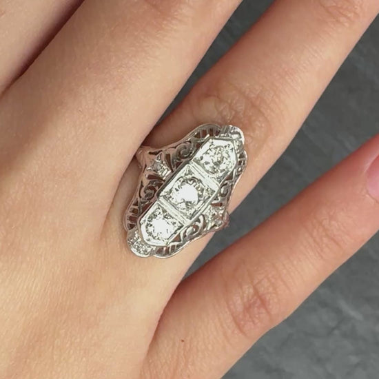 Fabulous Antique Platinum Art Deco Diamond Ring