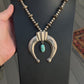 Vintage Navajo Sterling Silver Naja Necklace with Turquoise – 80.28g