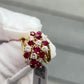 IGI Certified Vintage 18K Gold Ruby & Diamond Cluster Ring 2.60 CTW Size 6