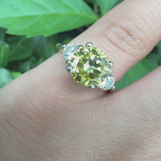 GIA Certified 1.99ct Fancy Intense Yellow Diamond Ring VS1, .50 ct Side Diamonds