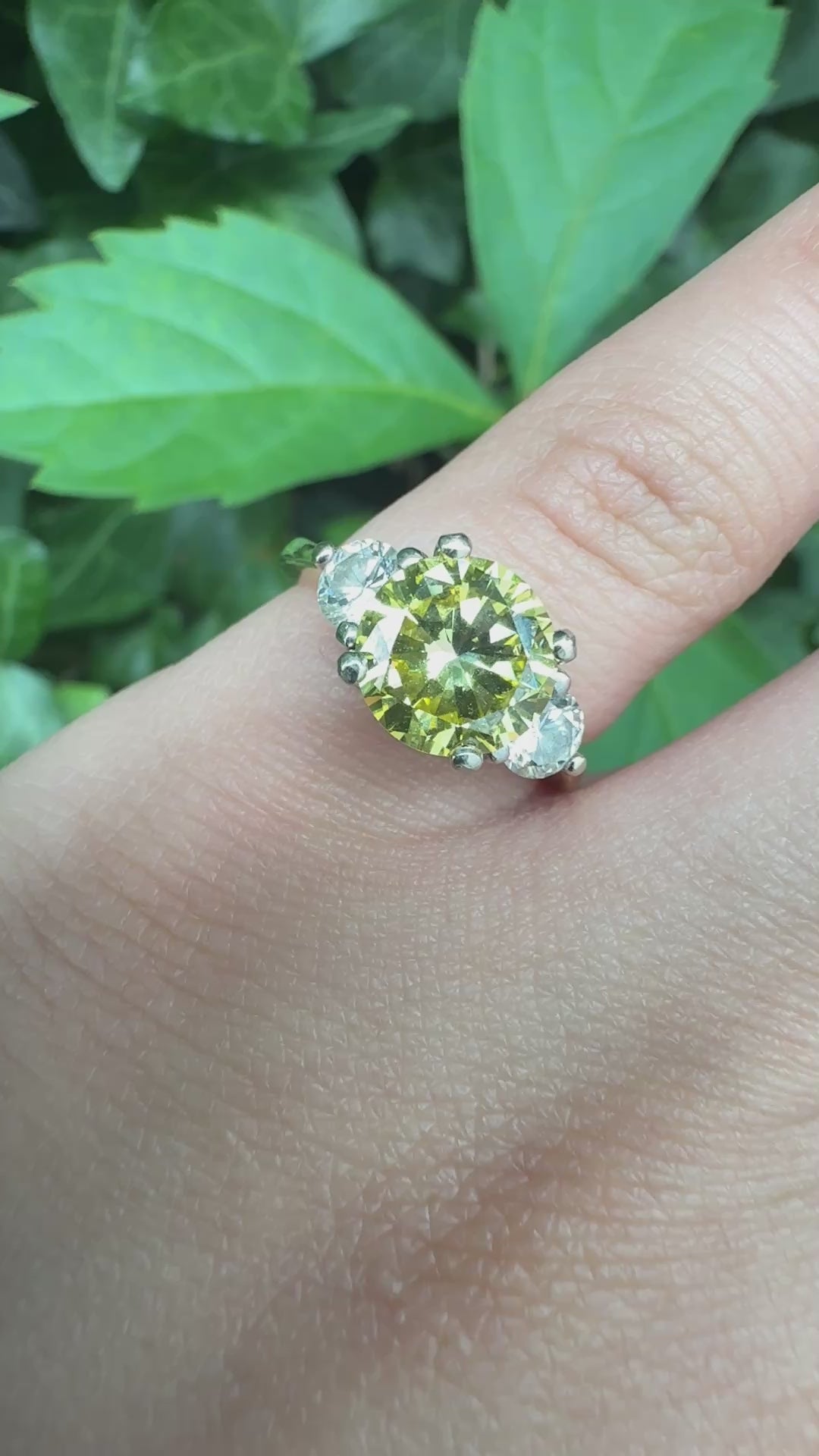GIA Certified 1.99ct Fancy Intense Yellow Diamond Ring VS1, .50 ct Side Diamonds