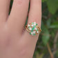 IGI Certified 14K Yellow Gold Emerald & Diamond Cluster Ring Size 4.75