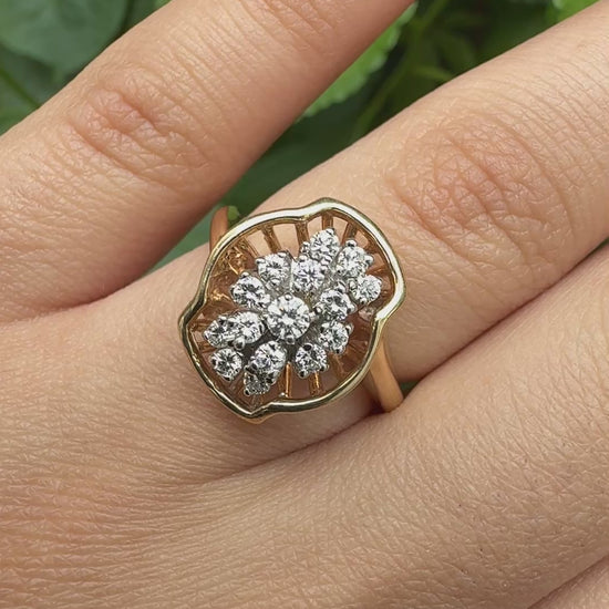 14K Yellow Gold Diamond Ring With VS2 Stones 0.41 Carats IGI Certified Size 6.5